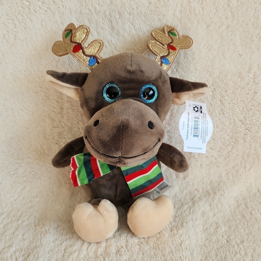 NWT Holiday Time Brown Christmas Reindeer Plush toy